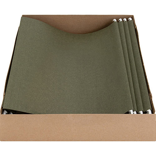 Business Source Letter Recycled Hanging Folder 8 1/2" x 11" - 11 pt. - Green - 100% Recycled - 25 / Box (BSN26528)