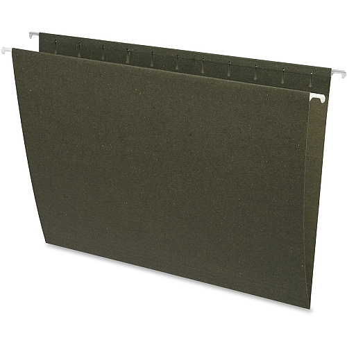 Business Source Letter Recycled Hanging Folder 8 1/2" x 11" - 11 pt. - Green - 100% Recycled - 25 / Box (BSN26528)