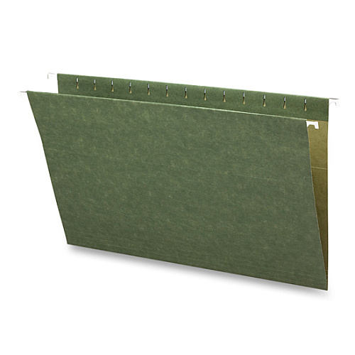Business Source Legal Recycled Hanging Folder 8 1/2" x 14" - 11 pt. - Green - 100% Recycled - 25 / Box (BSN26529)
