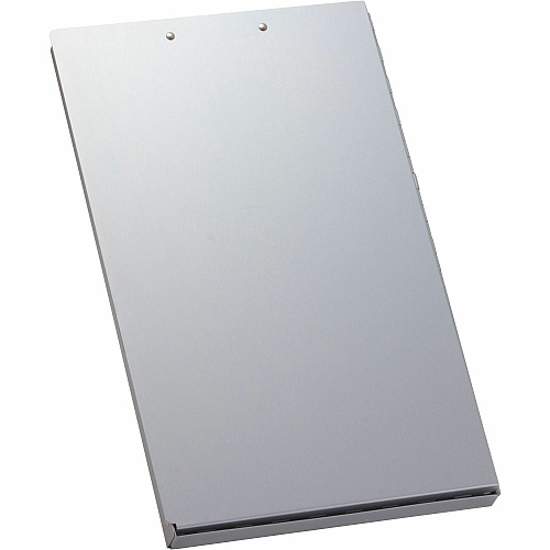 Business Source Anodized Aluminum Form Holder 0.50" Clip Capacity - Storage for 30 Sheet - Side Opening - 8 1/2" x 12" Sheet Size - Silver - 1 Each (BSN28555)