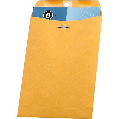 Business Source Heavy-duty Clasp Envelopes Clasp - #63 - 6 1/2" Width x 9 1/2" Length - 28 lb - Clasp - Kraft - Kraft - 100 / Box (BSN36661)