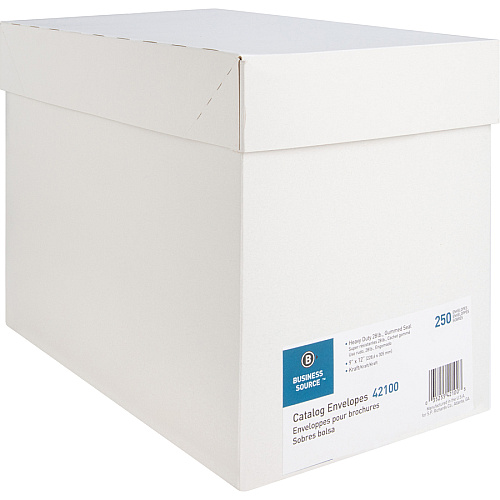 Business Source Kraft Gummed Catalog Envelopes Catalog - #10 1/2 - 9" Width x 12" Length - 28 lb - Gummed - Kraft - Kraft - 250 / Box (BSN42100)