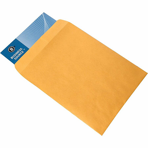 Business Source Kraft Gummed Catalog Envelopes Catalog - #10 1/2 - 9" Width x 12" Length - 28 lb - Gummed - Kraft - Kraft - 250 / Box (BSN42100)