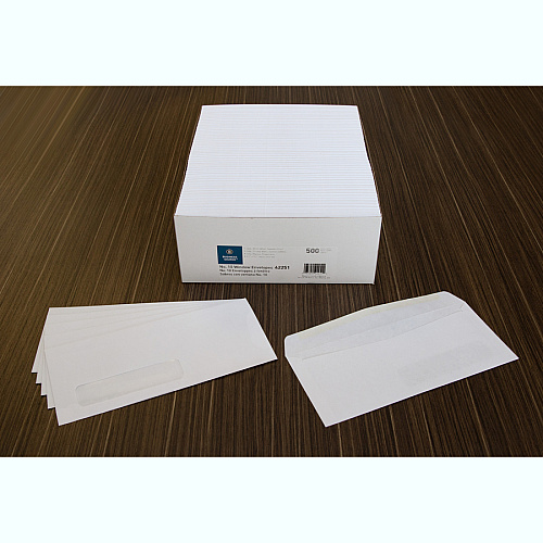 Business Source Economical No. 10 Window Envelope Single Window - #10 - 9 1/2" Width x 4 1/8" Length - 24 lb - White - 500 / Box (BSN42251)