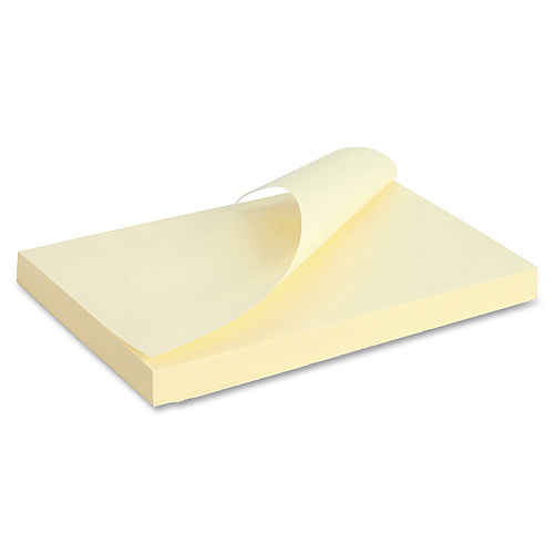 Business Source Repositionable Notes 3" Flag/Note Width x 5" Flag/Note Length - Rectangle - Yellow - Repositionable, Solvent-free Adhesive - 18 / Pack (BSN16455)