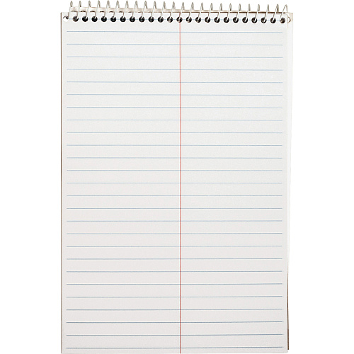 Business Source Steno Notebook 60 Sheets - Wire Bound - Gregg Ruled Margin - 15 lb Basis Weight - 6" x 9" Sheet Size - White Paper - Stiff-back - 1 Each (BSN26740)