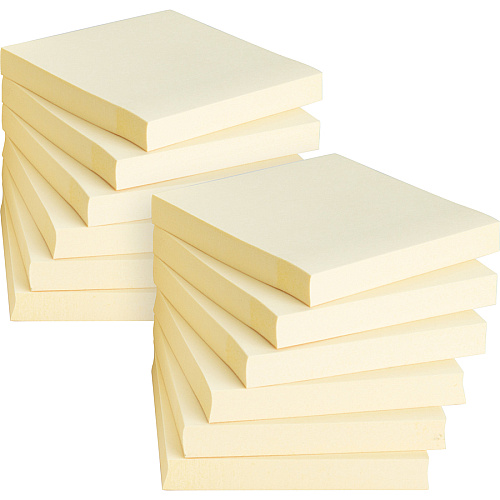 Business Source Yellow Repositionable Adhesive Notes 3" Flag/Note Width x 3" Flag/Note Length - Square - Yellow - Repositionable, Solvent-free Adhesive - 12 / Pack (BSN36612)