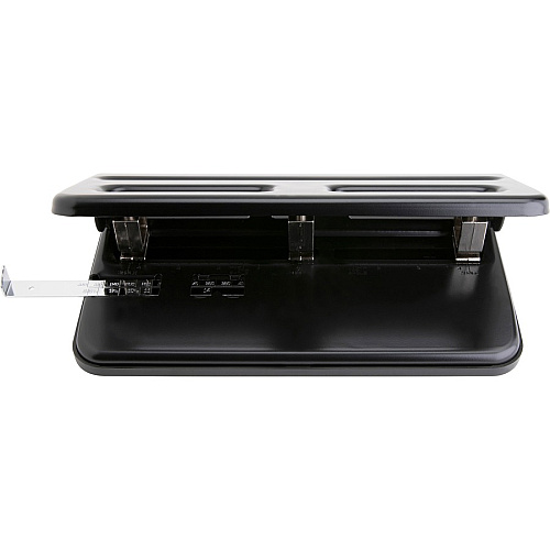Business Source Heavy-duty 3-hole Punch 3 Punch Head(s) - 30 Sheet of 20lb Paper - 9/32" Punch Size - Steel - Black (BSN65625)