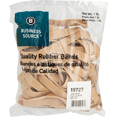 Business Source Quality Rubber Bands Size: #107 - 7" Length x 0.6" Width - Sustainable - Rubber - Crepe - 40 / Pack (BSN15727)