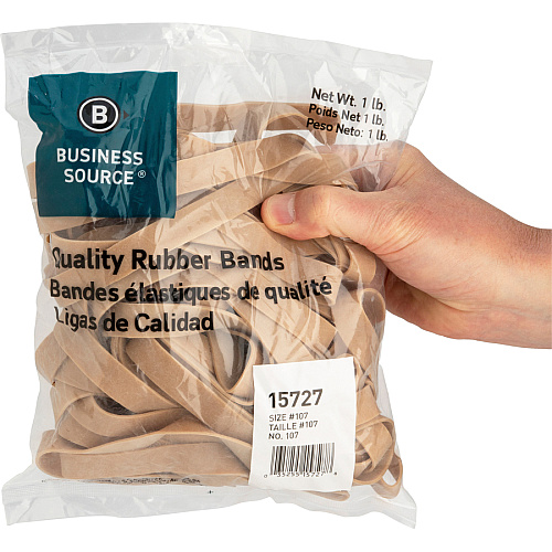 Business Source Quality Rubber Bands Size: #107 - 7" Length x 0.6" Width - Sustainable - Rubber - Crepe - 40 / Pack (BSN15727)