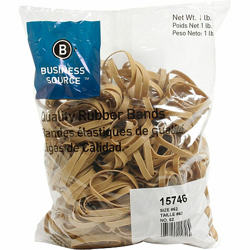 Business Source Quality Rubber Bands Size: #62 - 2.5" Length x 0.3" Width - Sustainable - Rubber - Crepe - 450 / Pack (BSN15746)