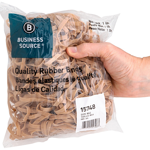 Business Source Quality Rubber Bands Size: #64 - 3.3" Length x 0.3" Width - Sustainable - Rubber - Crepe - 320 / Pack (BSN15748)