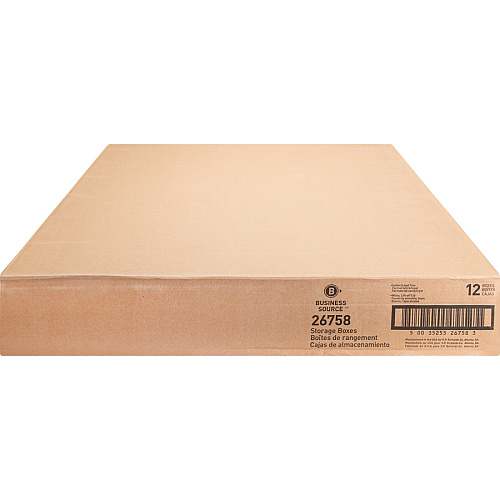 Business Source Lift-off Lid Heavy-Duty Storage Box External Dimensions: 12" Width x 15" Depth x 10" Height - Media Size Supported: Legal, Letter - Lift-off Closure - Heavy Duty - Stackable - Cardboard - White - For File - Recycled - 12 / Carto (BSN26758)