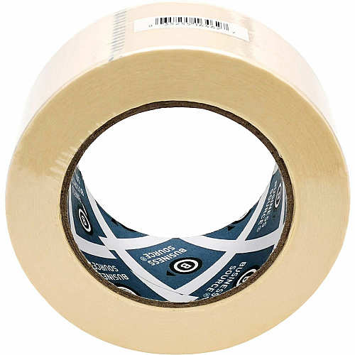 Business Source Utility-purpose Masking Tape 60 yd Length x 2" Width - 3" Core - Tan - Crepe Paper Backing - For Bundling, Holding, Sealing, Masking - 1 Roll (BSN16462)