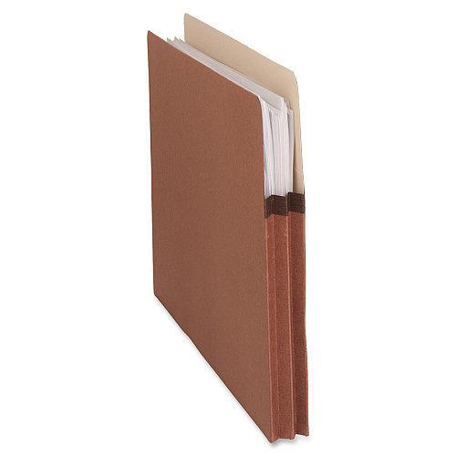 Business Source Straight Tab Cut Letter Recycled File Pocket 8 1/2" x 11" - 1 3/4" Expansion - Redrope - Redrope - Tyvek Gusset, Reinforced Gusset, Tear Proof, Sturdy, Durable - 30% Recycled - 25 / Box (BSN65790)