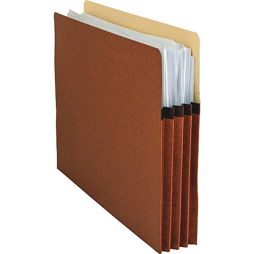 Business Source Straight Tab Cut Letter Recycled File Pocket 8 1/2" x 11" - 3 1/2" Expansion - Redrope - Redrope - Tyvek Gusset, Tear Proof, Reinforced Gusset, Sturdy, Durable - 30% Recycled - 25 / Box (BSN65791)