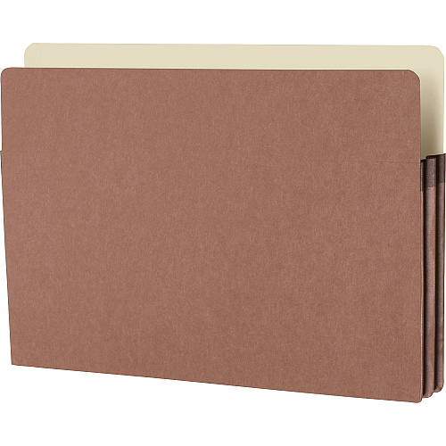 Business Source Straight Tab Cut Legal Recycled File Pocket 8 1/2" x 14" - 1 3/4" Expansion - Redrope - Redrope - Tear Proof, Tyvek Gusset, Reinforced Gusset - 30% Recycled - 25 / Box (BSN65793)