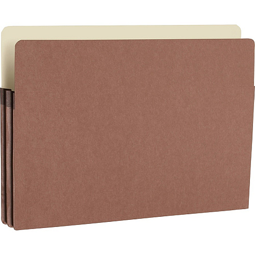 Business Source Straight Tab Cut Legal Recycled File Pocket 8 1/2" x 14" - 1 3/4" Expansion - Redrope - Redrope - Tear Proof, Tyvek Gusset, Reinforced Gusset - 30% Recycled - 25 / Box (BSN65793)