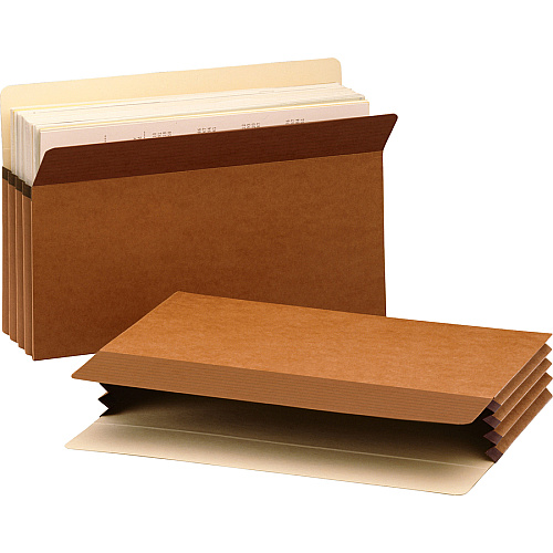 Business Source Straight Tab Cut Legal Recycled File Pocket 8 1/2" x 14" - 3 1/2" Expansion - Redrope - Redrope - Tear Proof, Tyvek Gusset, Reinforced Gusset - 30% Recycled - 25 / Box (BSN65794)
