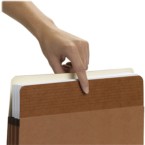 Business Source Straight Tab Cut Legal Recycled File Pocket 8 1/2" x 14" - 3 1/2" Expansion - Redrope - Redrope - Tear Proof, Tyvek Gusset, Reinforced Gusset - 30% Recycled - 25 / Box (BSN65794)