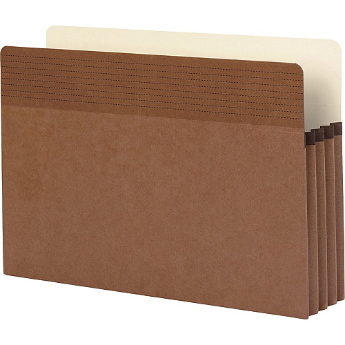 Business Source Straight Tab Cut Legal Recycled File Pocket 8 1/2" x 14" - 3 1/2" Expansion - Redrope - Redrope - Tear Proof, Tyvek Gusset, Reinforced Gusset - 30% Recycled - 25 / Box (BSN65794)
