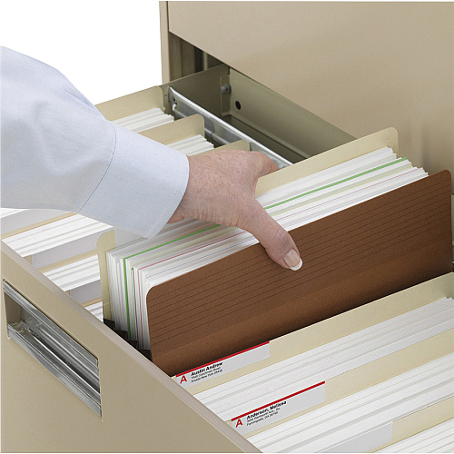 Business Source Straight Tab Cut Legal Recycled File Pocket 8 1/2" x 14" - 3 1/2" Expansion - Redrope - Redrope - Tear Proof, Tyvek Gusset, Reinforced Gusset - 30% Recycled - 25 / Box (BSN65794)