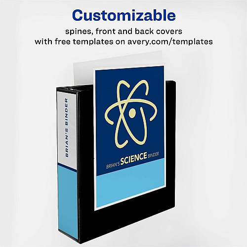 Avery&reg; Durable View 3 Ring Binder 3" Binder Capacity - Letter - 8 1/2" x 11" Sheet Size - 635 Sheet Capacity - 635 Ring - Fastener: Slant Ring - Pocket: 2, Internal - Polypropylene - Black, Blue, White - Adhesive, Durable, Flexible, Pocket, Re (17048)