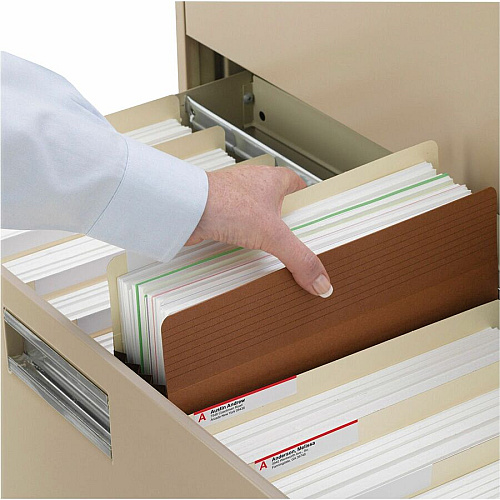Smead Easy Grip Straight Tab Cut Legal Recycled File Pocket 8 1/2" x 14" - 1 3/4" Expansion - Redrope - Tear Proof, Tear Resistant, Reinforced Gusset - 30% Recycled - 25 / Box (73213)