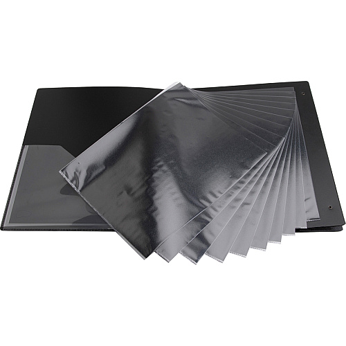 Business Source Presentation Binder 1" Binder Capacity - Letter - 8 1/2" x 11" Sheet Size - Fastener(s): Ring - Pocket(s): Internal - Black - Recycled - Business Card Holder, Label Holder - 1 Each (BSN16456)