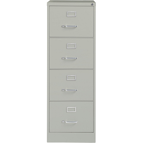 Lorell Fortress Series 26-1/2" Commercial-Grade Vertical File Cabinet 18" Width x 26.5" Depth x 52" Height - 4 x Drawer(s) for File - Legal - Vertical - Lockable, Ball-bearing Suspension, Heavy Duty - Light Gray - Steel - Recycled (LLR60199)