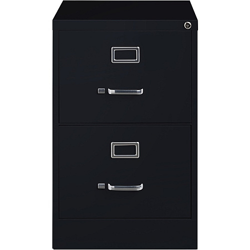 Lorell Fortress Series 26-1/2" Commercial-Grade Vertical File Cabinet 18" Width x 26.5" Depth x 28.4" Height - 2 x Drawer(s) for File - Legal - Vertical - Lockable, Ball-bearing Suspension, Heavy Duty - Black - Steel - Recycled (LLR60661)