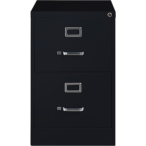Lorell Fortress Series 26-1/2" Commercial-Grade Vertical File Cabinet 18" Width x 26.5" Depth x 28.4" Height - 2 x Drawer(s) for File - Legal - Vertical - Lockable, Ball-bearing Suspension, Heavy Duty - Black - Steel - Recycled (LLR60661)
