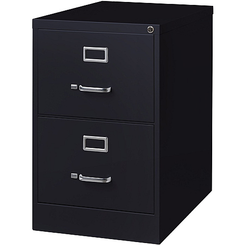Lorell Fortress Series 26-1/2" Commercial-Grade Vertical File Cabinet 18" Width x 26.5" Depth x 28.4" Height - 2 x Drawer(s) for File - Legal - Vertical - Lockable, Ball-bearing Suspension, Heavy Duty - Black - Steel - Recycled (LLR60661)