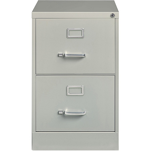 Lorell Fortress Series 26-1/2" Commercial-Grade Vertical File Cabinet 18" Width x 26.5" Depth x 28.4" Height - 2 x Drawer(s) for File - Legal - Vertical - Lockable, Ball-bearing Suspension, Heavy Duty - Light Gray - Steel - Recycled (LLR60662)