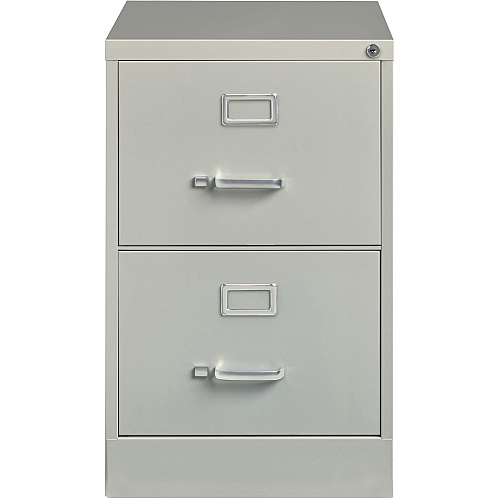 Lorell Fortress Series 26-1/2" Commercial-Grade Vertical File Cabinet 18" Width x 26.5" Depth x 28.4" Height - 2 x Drawer(s) for File - Legal - Vertical - Lockable, Ball-bearing Suspension, Heavy Duty - Light Gray - Steel - Recycled (LLR60662)
