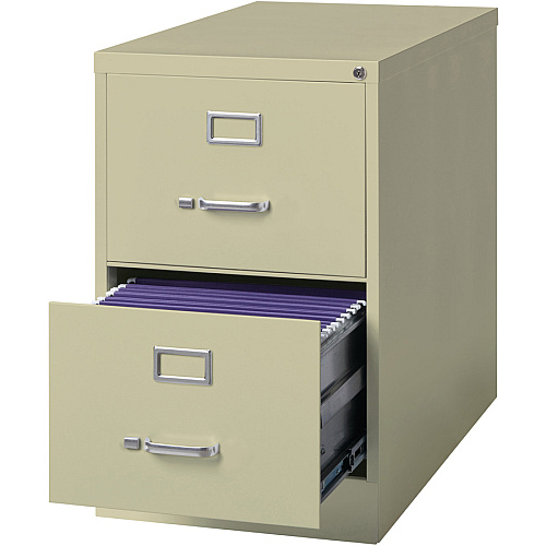 Lorell Fortress Series 26-1/2" Commercial-Grade Vertical File Cabinet 18" Width x 26.5" Depth x 28.4" Height - 2 x Drawer(s) for File - Legal - Vertical - Lockable, Ball-bearing Suspension, Heavy Duty - Putty - Steel - Recycled (LLR60660)