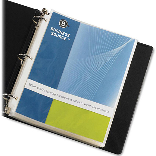Business Source Nonglare Top-loading Sheet Protectors 11" Height x 9" Width x 2.4 mil Thickness - For Letter 8 1/2" x 11" Sheet - Rectangular - Clear - Polypropylene - 50 / Pack (BSN32356)