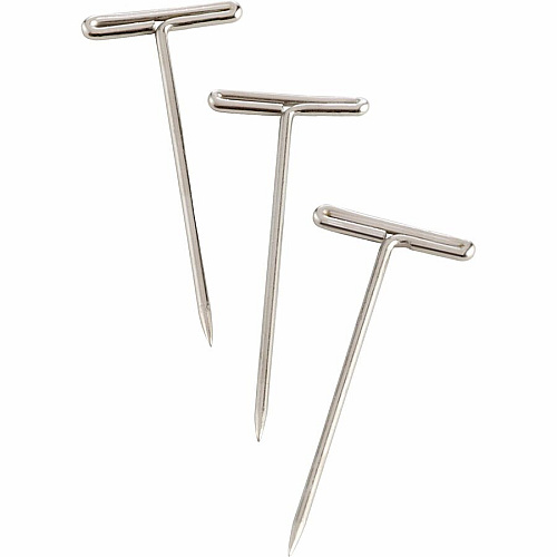 Business Source High Quality Steel T-pins 0.56" Head - 2" Length x 0.6" Width - Silver - Steel - 100 / Box (BSN32351)