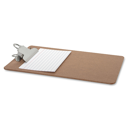 Business Source Mini Clipboard with Standard Metal Clip Standard - 6" x 9" Sheet Size - Hardboard - Brown - 1 Each (BSN16506)