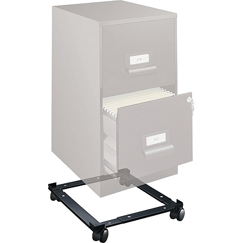 Lorell Commercial-Grade File Caddy 400 lb Capacity - 4 Casters - Steel - 16.63" Width x 11.40" Depth x 4" Height - Black - 1 Each (LLR17573)