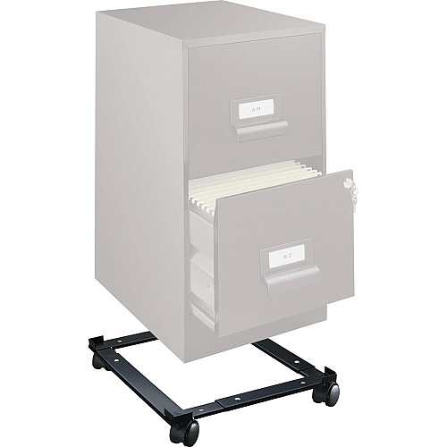 Lorell Commercial-Grade File Caddy 400 lb Capacity - 4 Casters - Steel - 16.63" Width x 11.40" Depth x 4" Height - Black - 1 Each (LLR17573)