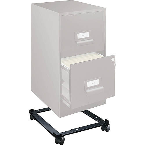 Lorell Commercial-Grade File Caddy 400 lb Capacity - 4 Casters - Steel - 16.63" Width x 11.40" Depth x 4" Height - Black - 1 Each (LLR17573)
