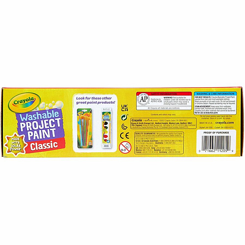 Crayola Washable Kids' Paint Set 10 Color(s) - Blue, White, Violet, Brown, Green, Turquoise, Red, Yellow, Orange, Magenta - 2 fl oz - Washable - 10 / Set (541205)