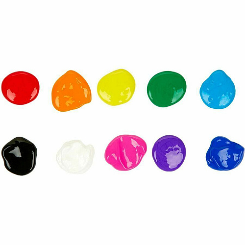 Crayola Washable Kids' Paint Set 10 Color(s) - Blue, White, Violet, Brown, Green, Turquoise, Red, Yellow, Orange, Magenta - 2 fl oz - Washable - 10 / Set (541205)