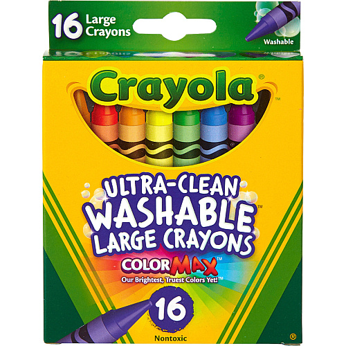 Crayola Ultra-Clean Washable Large Crayons 16 / Box (523281)