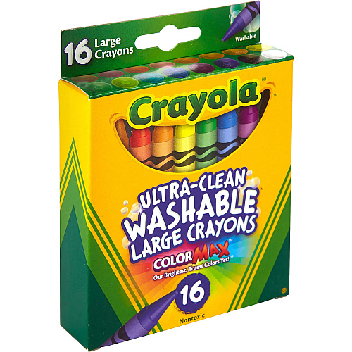 Crayola Ultra-Clean Washable Large Crayons 16 / Box (523281)