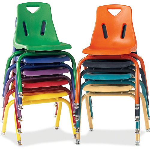 Jonti-Craft Berries Plastic Chair with Powder Coated Legs Steel Frame Material - Four-legged Base - Orange - Polypropylene - 1 Each (8120JC1114)