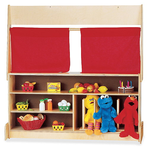 Jonti-Craft Imagination Station Curtains Accessory For Puppet Stand - 1 Each - Red (0723JC)