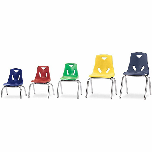 Jonti-Craft Berries Plastic Chairs with Chrome-Plated Legs Blue Seat Color - Polypropylene Seat Material - Steel Frame Material - Four-legged Base - Blue - 1 Each (8144JC1003)