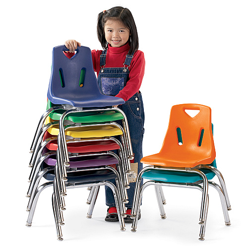 Jonti-Craft Berries Stacking Chair Steel Frame Material - Four-legged Base - Purple - Polypropylene - 1 Each (8140JC1004)